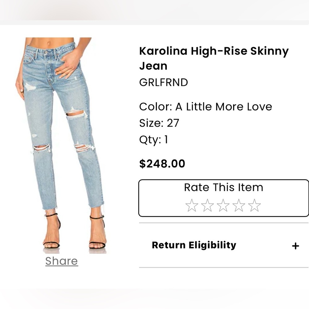 Grlfrnd Karolina High Rise Skinny Jean